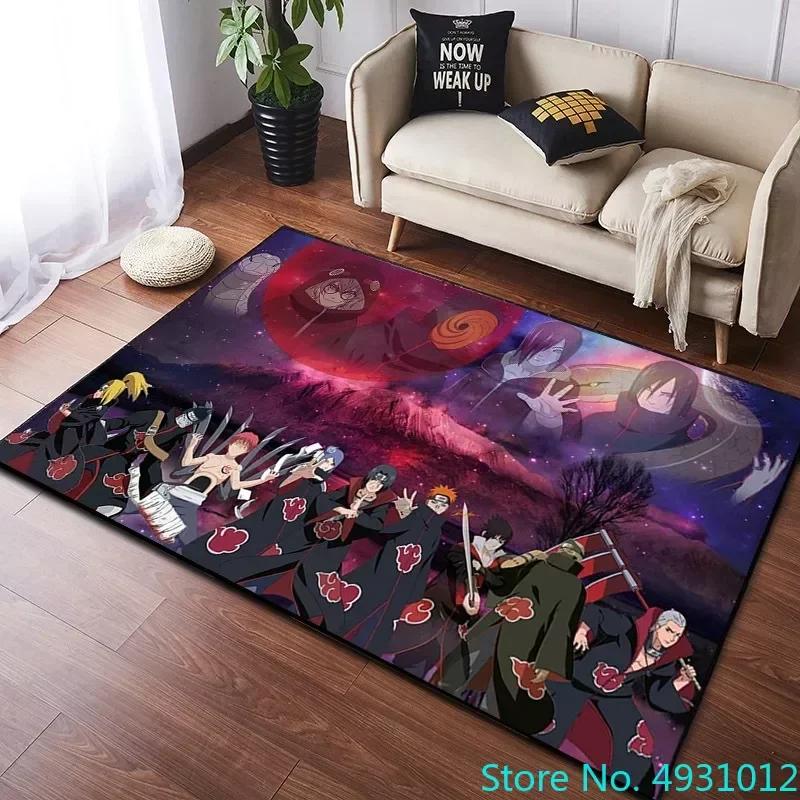 Creative 3D Carpet Akatsuki Naruto Sasuke Anime Print Living Room Bedroom Decoration Rug Children Anti Slip Crawling Mat