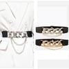 Casual Stretch Wild Skirt Bands Chain Waist Belt Ladies Dress Cummerbund Back Buckle Waistband
