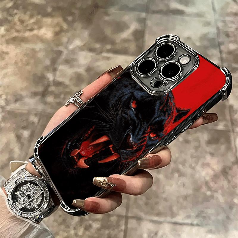 Черная Пантера Крутое Животное Покрытие Чехол Для Телефона Для Iphone 16 17 Pro Max Air 16E 14 15 Plus 12 13 Mini Противоударный Подушка Безопасности Чехол