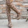 Fashion Enlarged Khmer Boots Autumn New Round Toe Leopard Print Platform Anti-Slip Wear-Resistant Over-the-Knee Boots