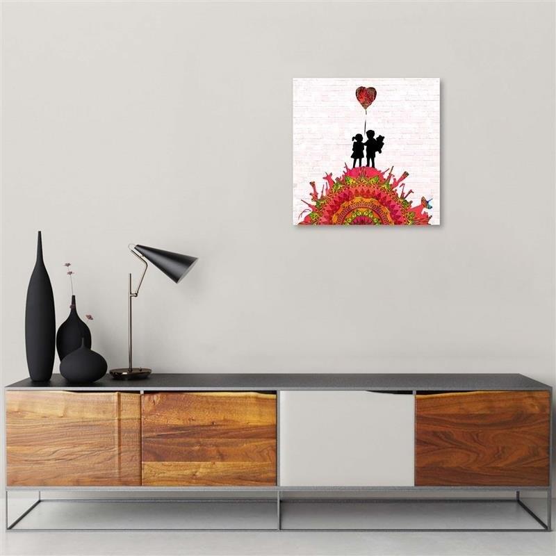 Canvas print, Banksy mural - children on a hill of guns
