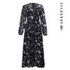 ELLASSAY Elegant Jacquard French Pattern Midi Dress
