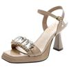 Fashion 2024 New Summer Women’s Sandals Open Toe High Heels Fashion Thick Heel Narrow Strap Party Shoes Women Casual Sandals Women
