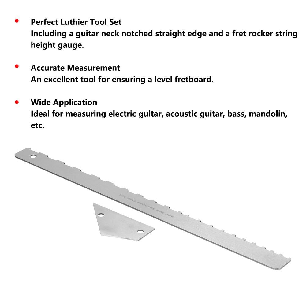 Metal Guitar Neck Ruler Silver Musical Instrument Accessories Precision Luthier Tool Luthier Work
