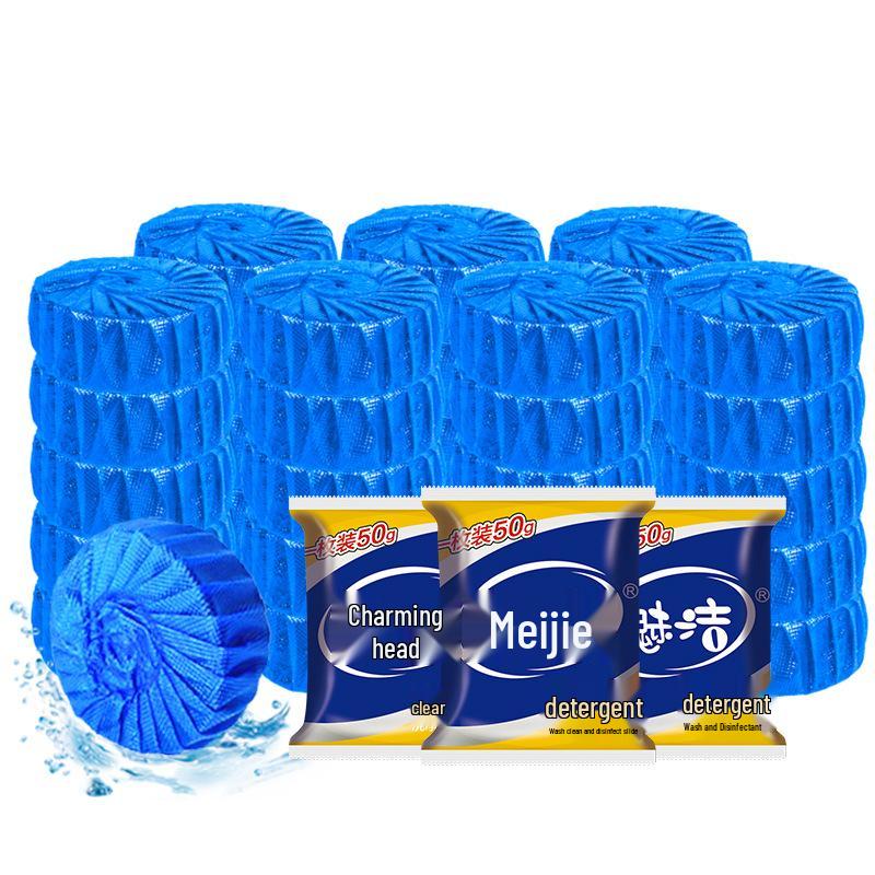 Automatic Toilet Cleaner Tablets - Blue Bubble Fresh Scent Deodorizing Toilet Bowl Cleaner