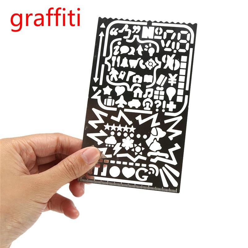 Портативные трафареты из нержавеющей стали, полая линейка, дорожный дневник, блокнот для рисования, инструмент «сделай сам»