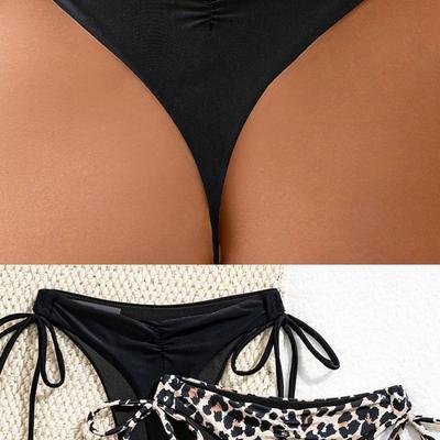 Новый однотонный сексуальный купальник на бретельках, с драпированными плавками для женщин