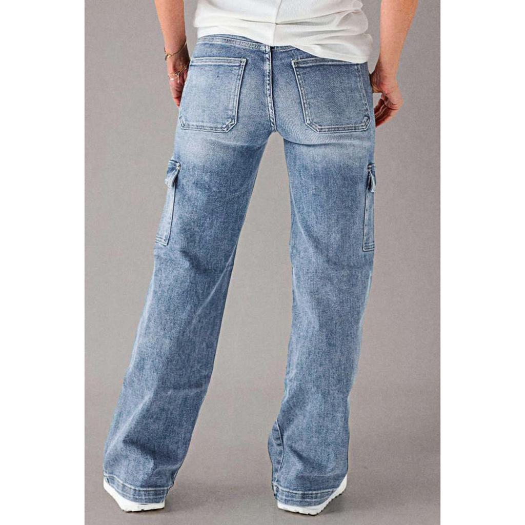 Женские потертые женские джинсы с высокой талией Модные универсальные прямые брюки