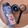 750ml Cute Cartoon Capybara Water Bottle Silicone Straw Leakproof Plastic Water Cup Portable Outdoor Travel Kids Water Bottle