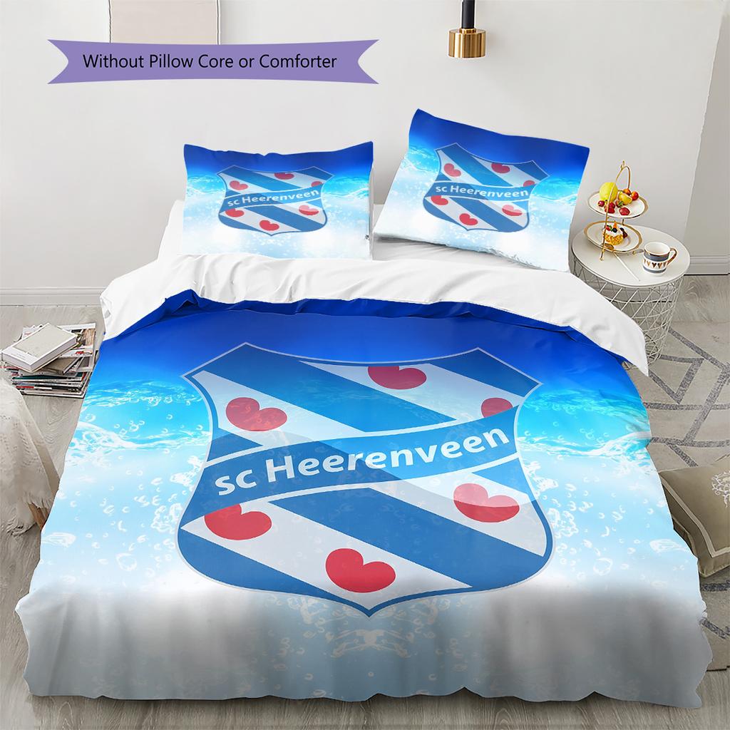 SC Heerenveen  Комплект постельного белья с рисунком  Декор для дома  Подарок (1 пододеяльник + 2 наволочки без наполнителя)