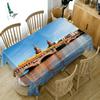 Arch Bridge View Pattern Tablecloth Thicken Cotton Rectangular Round Table Cloth For Wedding Picnic Party