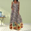 Women's Slip Dress Maxi Long Dress Black Leopard Print Sunflower Print Dress Spring & Summer Leisure Vacation
