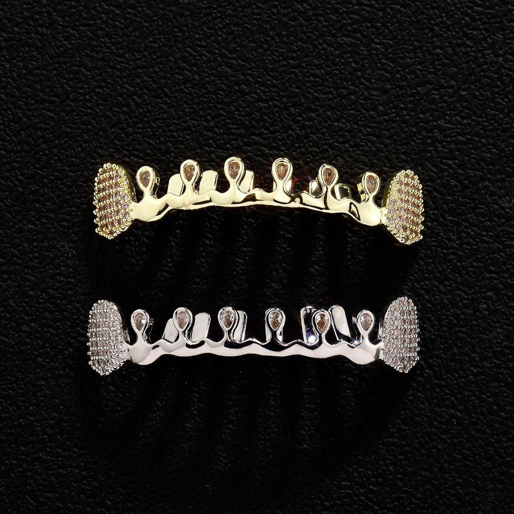 Punk Rhinestone Tooth Caps Removable Charm Teeth Grillz Gift Men Women Jewelry Party Cosplay
