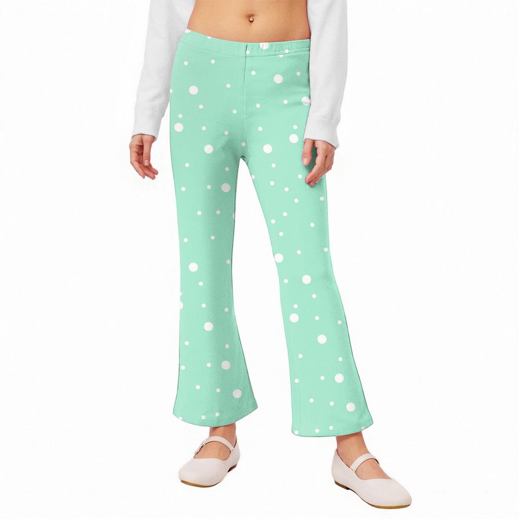 Girls' Flared Leggings - Printed Bell Bottom Pants