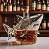 Декантер для виски 'Акула' 320 мл Стаканы для алкоголя 'Акула' Декантер-диспенсер Домашний декор Статуэтка животного Пустая бутылка для ликера Для соседа