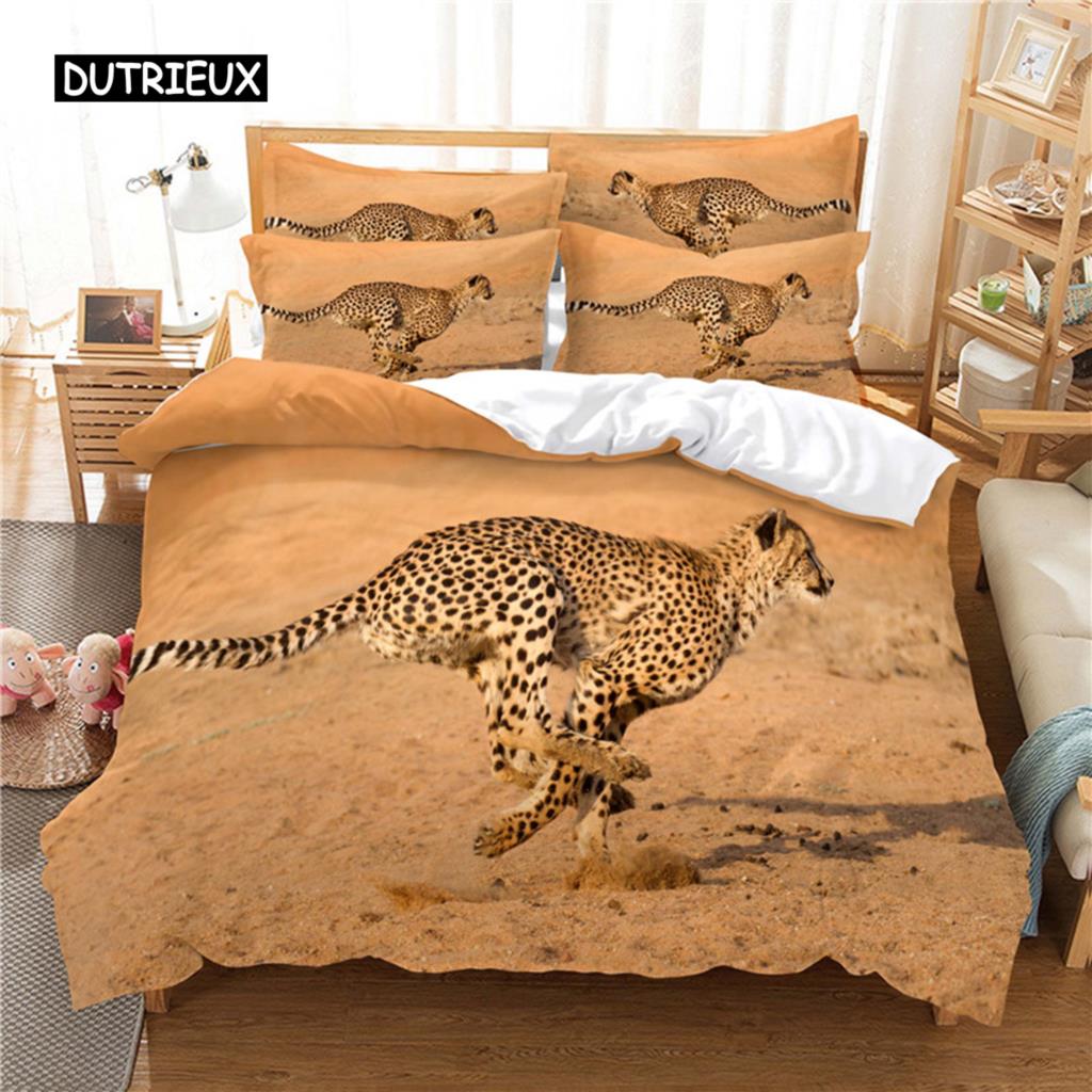 Agile Leopard Bedding Set Duvet Cover Set 3d Bedding Digital Printing Bed Linen Queen Size Bedding Set Fashion Design