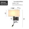 American Style LED Wall-Mounted Bedroom Lamp with Fabric Shade for Reading and Mobile Use