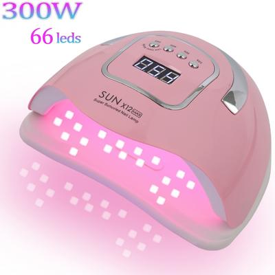 Большая мощная лампа для полировки ногтей для отверждения всех видов гелевых лаков для ногтей, сушилка для ногтей с большим ЖК-дисплеем 66 светодиодов, умные инструменты для сушки ногтей