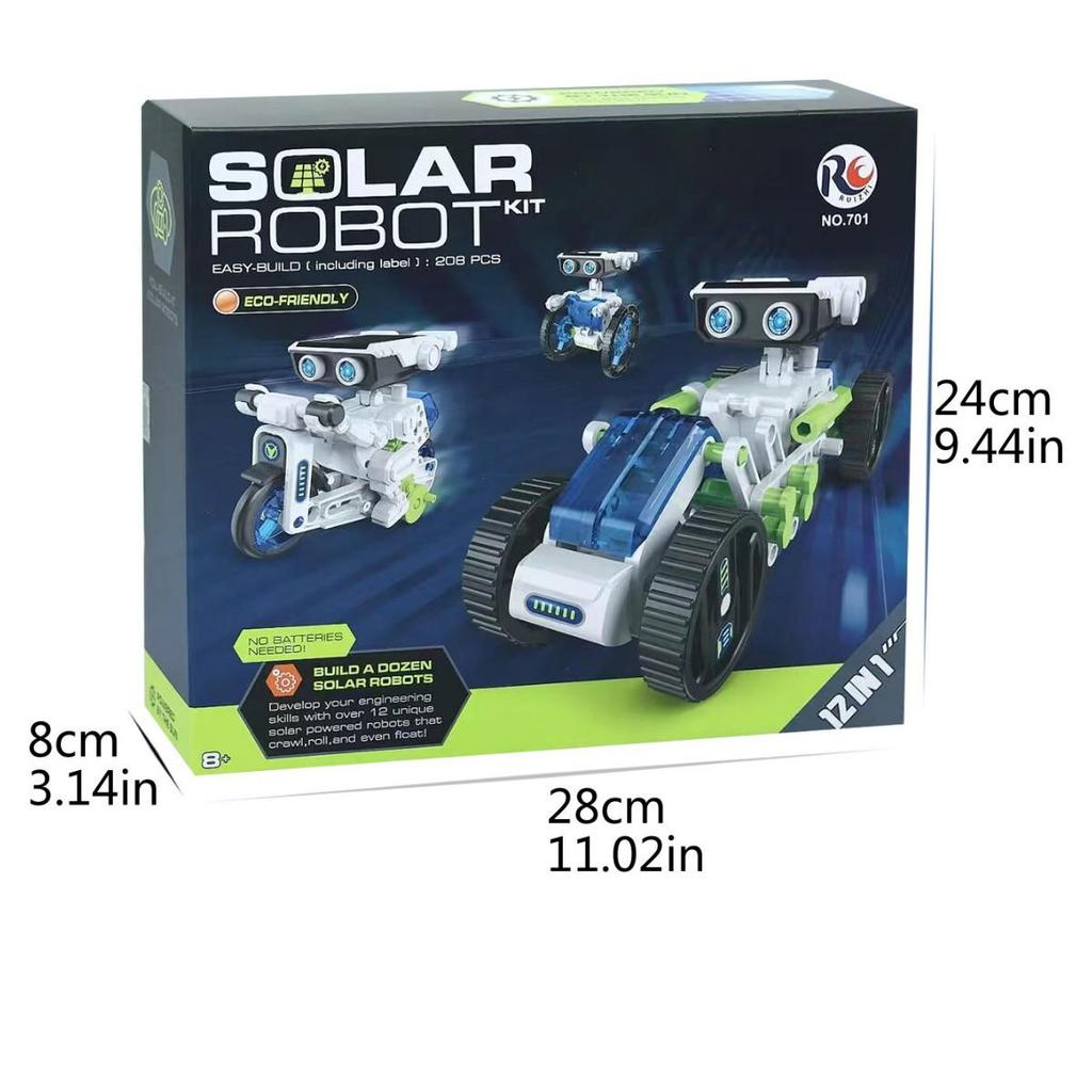 12-in-1 DIY Educational Solar Robot Building Blocks for Kids