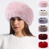 Faux Fur Pom-Pom Beanie: Thickened Wool Winter Hat with Circle Headgear Decoration