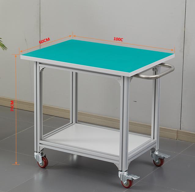 Mobile Workbench with Aluminum Frame and Anti-Static Stainless Steel Top