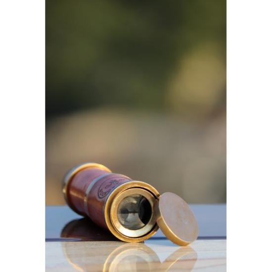 Personalised Leather and Brass Portable Telescope || Hand Crafted Beautiful Brass Decorative for Home/offlice