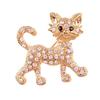 Women's Fashion Shining Rhinestone Brooch Cool Cat Pattern Decor Jewelry Gift