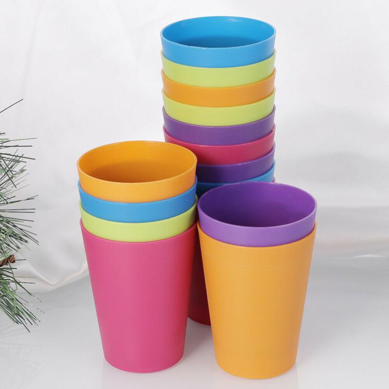 PDTO 15 шт. пластиковые стаканчики красочные чашки для воды праздничные принадлежности чашка для питья домашняя посуда