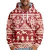 Men's Loose Christmas Printed Hooded Sweatshirt Men's Casual Fashion Sports Sweatshirt