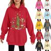 Children's Fashionable Casual Long-sleeved Loose Christmas Print Pullover Hooded Sweatshirt