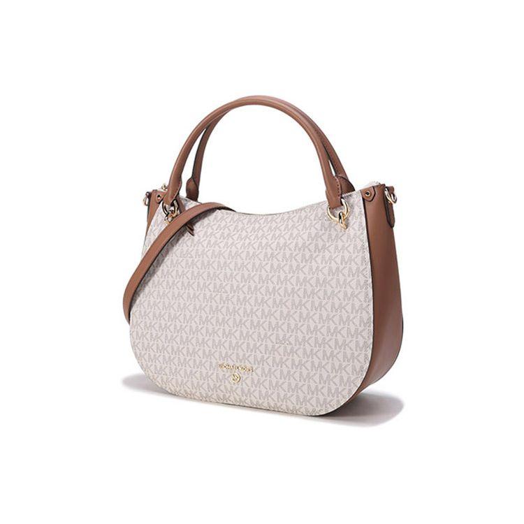 Michael Kors Mk Harper Классическая кожаная сумка-тоут Женские сумки Ванильный Желудь 30H1GRPS3B-VANILLA-ACRN