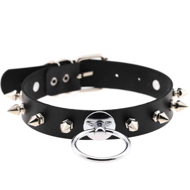 Goth Punk Spike Rivet Choker Collar For Women Steampunk Pentagram Necklace Emo Neck Strap Cosplay Chocker Gothic Accessories