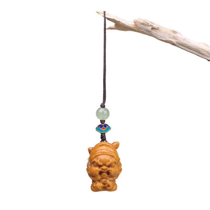 Подвеска со знаком зодиака из зеленого сандала: Резная деревянная цепочка для телефона и брелок-шарм