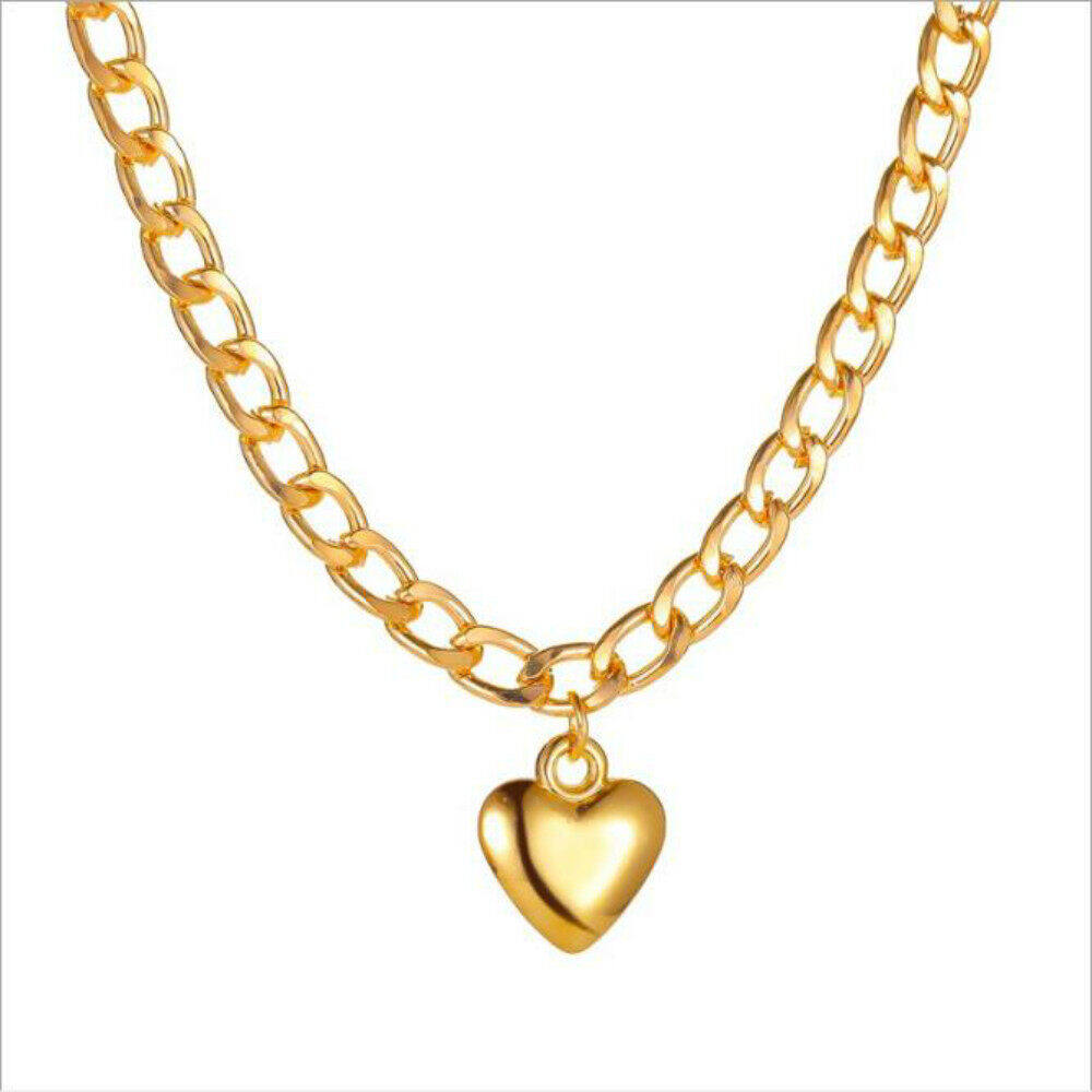 Аксессуары в стиле панк, толстая цепочка на ключицы, простое ожерелье «Любовь», трендовое индивидуальное кулон в виде персикового сердца, модное женское ожерелье