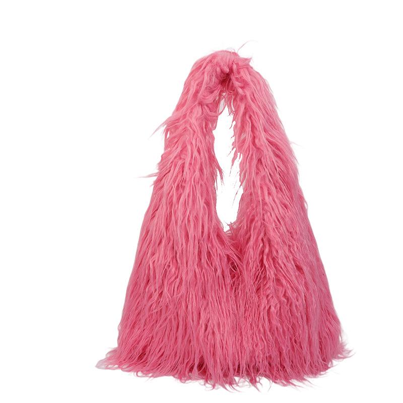 Fashion Fluffy Bag New Long Plush Imitation Fur Personalized Fried Street Large-capacity Shoulder Bag