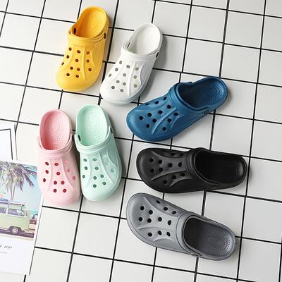 Женские полые тапочки из ЭВА, однотонные легкие садовые тапочки с закрытым носком, сандалии для дома и улицы