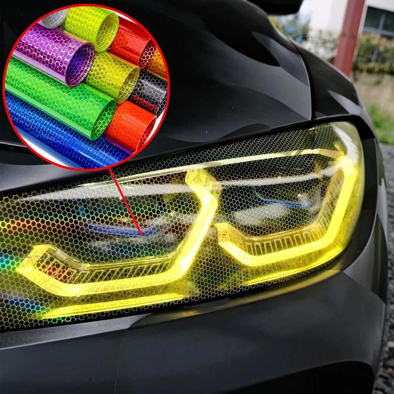 car headlight film vinyl film for cars, diamond honeycomb Motorcycle Accessories tpu car exterior ppf Tint light,  auto parts