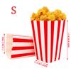 25Pcs Popcorn Paper Boxes Buckets Red White Stripes Bags Snack Containers for Movie Night Birthdays Carnival Party Supplies
