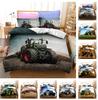 Tractor Printed 3D Bedding Set, Heavy-duty Mechanical Down Duvet Cover, Pillowcase 2/3 Pieces, Super King Bed Quilt Cover, Full Size Bed Cover