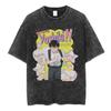 Unisex Fashion Cotton Casual Loose Retro Washed T‑shirt, Death‑themed Print from Manga Hikaru Natsuno Mitsuyoshi T-shirt