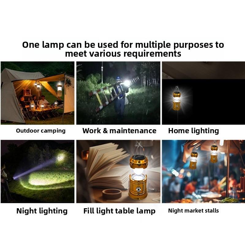 Camping Lights Solar Multifunctional Portable Horse Lights Outdoor Emergency Tent Lights Street Stall Camping Lights