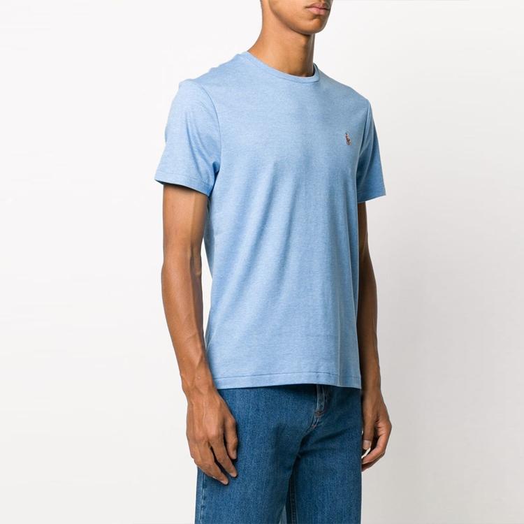Polo Ralph Lauren SS22 Logo Embroidered Crew Neck Short Sleeve T-Shirt Men T-Shirts Blue 710740727-024