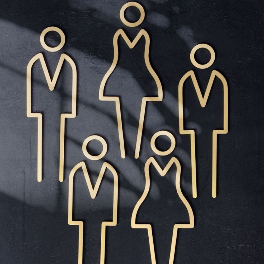 Акриловые вывески для туалета, черные таблички для туалета, знак ориентации для мужчин и женщин, туалетные таблички, дверные таблички