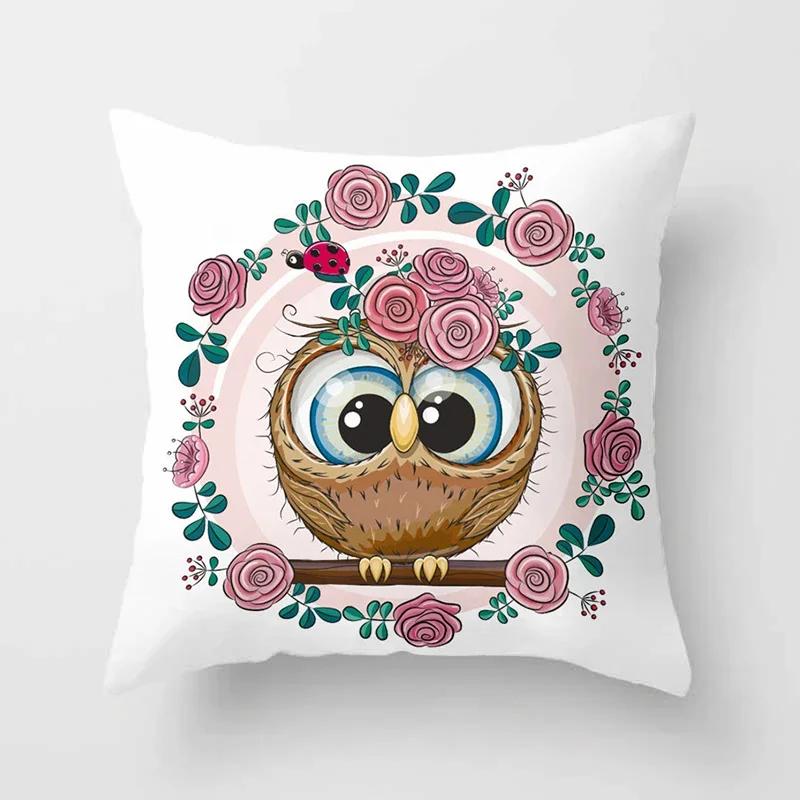 Милые наволочки на подушки с совами  Удобная наволочка x Декоративные подушки для дивана, кровати, машины, пледа, домашнего декора