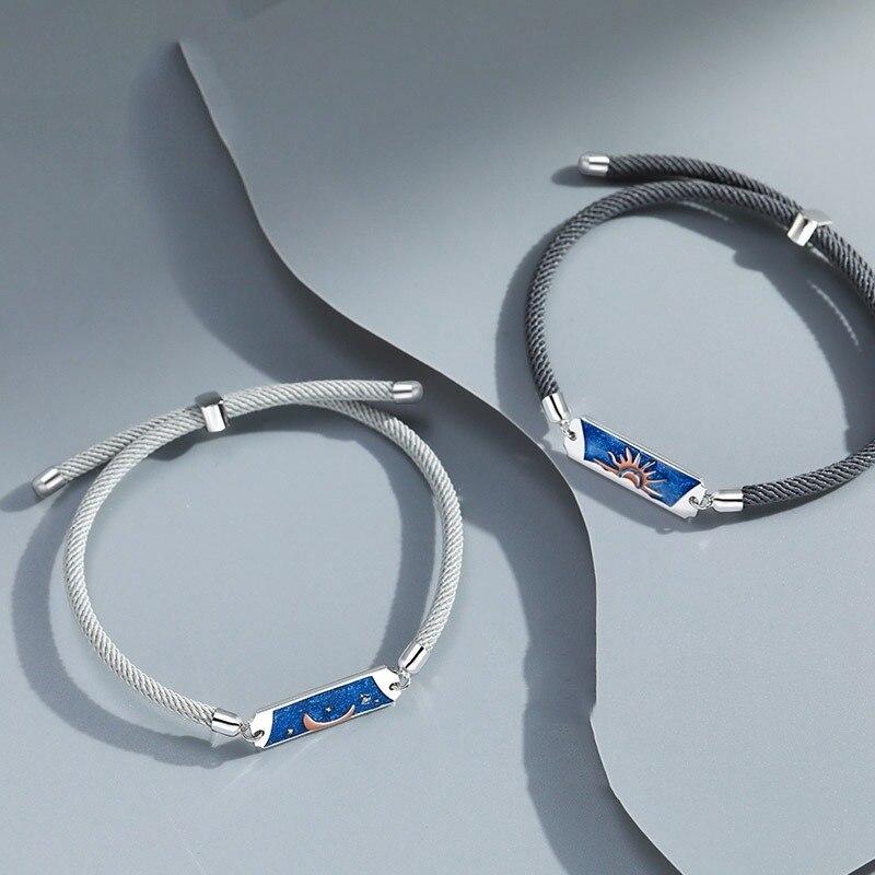 Chaomu Couple Bracelets Female and Male Pair of Niche Design Woven Hand Rope Long-distance Love Commemoration