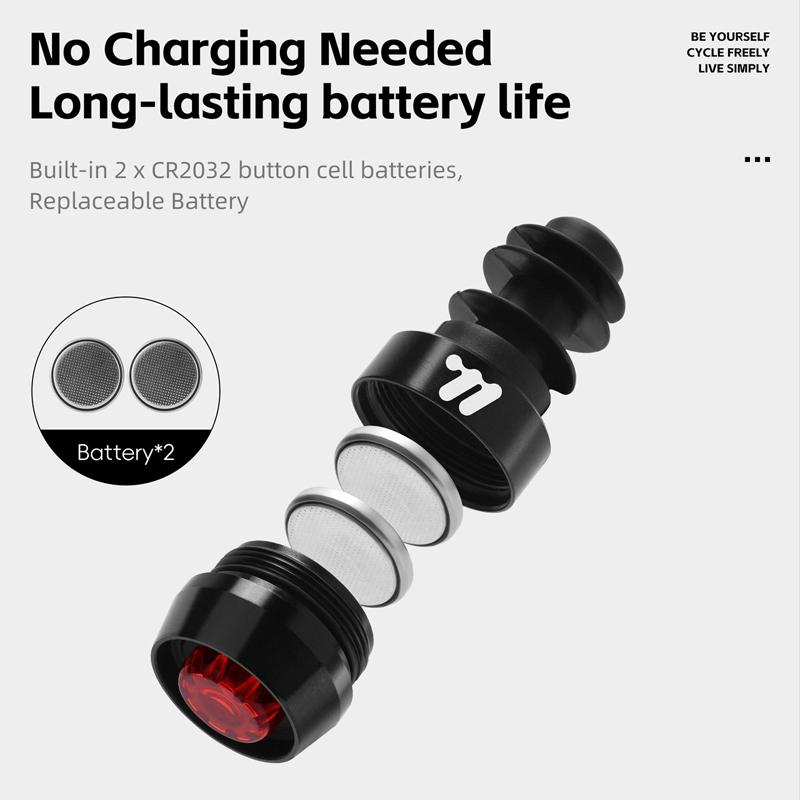 WEST BIKING Bicycle Bar End Light Rear Light Mini Bike Plugs Warning Light 3 Modes Bike Light For Night Riding Bike Accessories