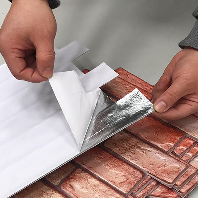 10шт 3D плитка кирпичная стена стикер самоклеящиеся водонепроницаемые панели из ПВХ обои