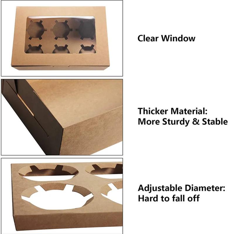 10 шт./компл. портативная прозрачная коробка для кексов, торта, печенья, упаковка для печенья, коробки для упаковки кондитерских изделий, контейнер для десертов, подарочная коробка