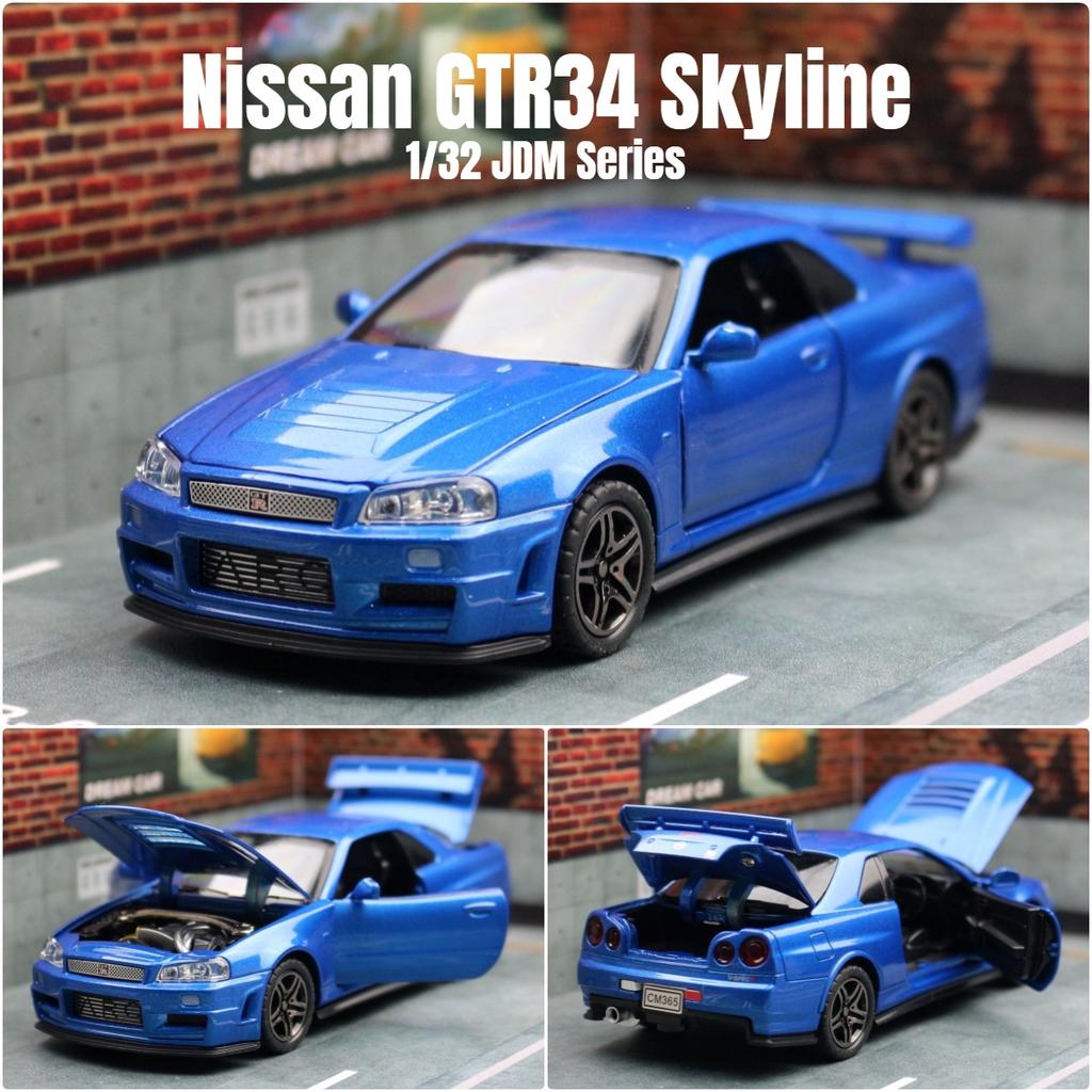 APU1  1/32 Nissan Skyline GTR R35 Nismo GT3 Racing Toy Car Model For Children RMZ CiTY Diecast Alloy Miniature Sound Light Collection