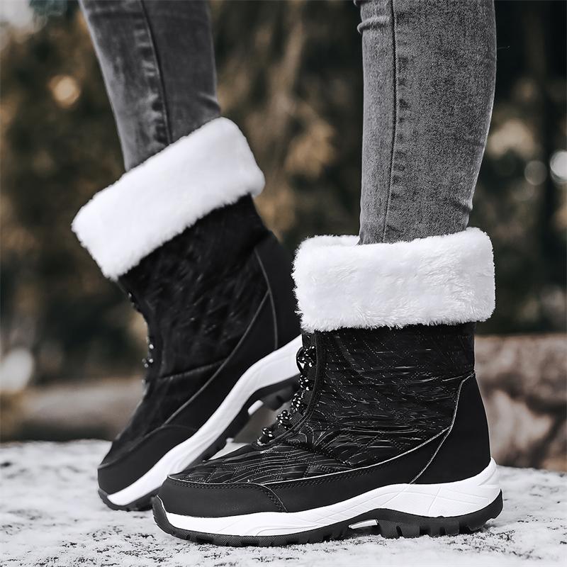 Snow Boots for Women Fashion Cashmere Warm Women's Boots High Top Winterproof O Utdoor Cotton Shoes Platform Boots Hiking Boots